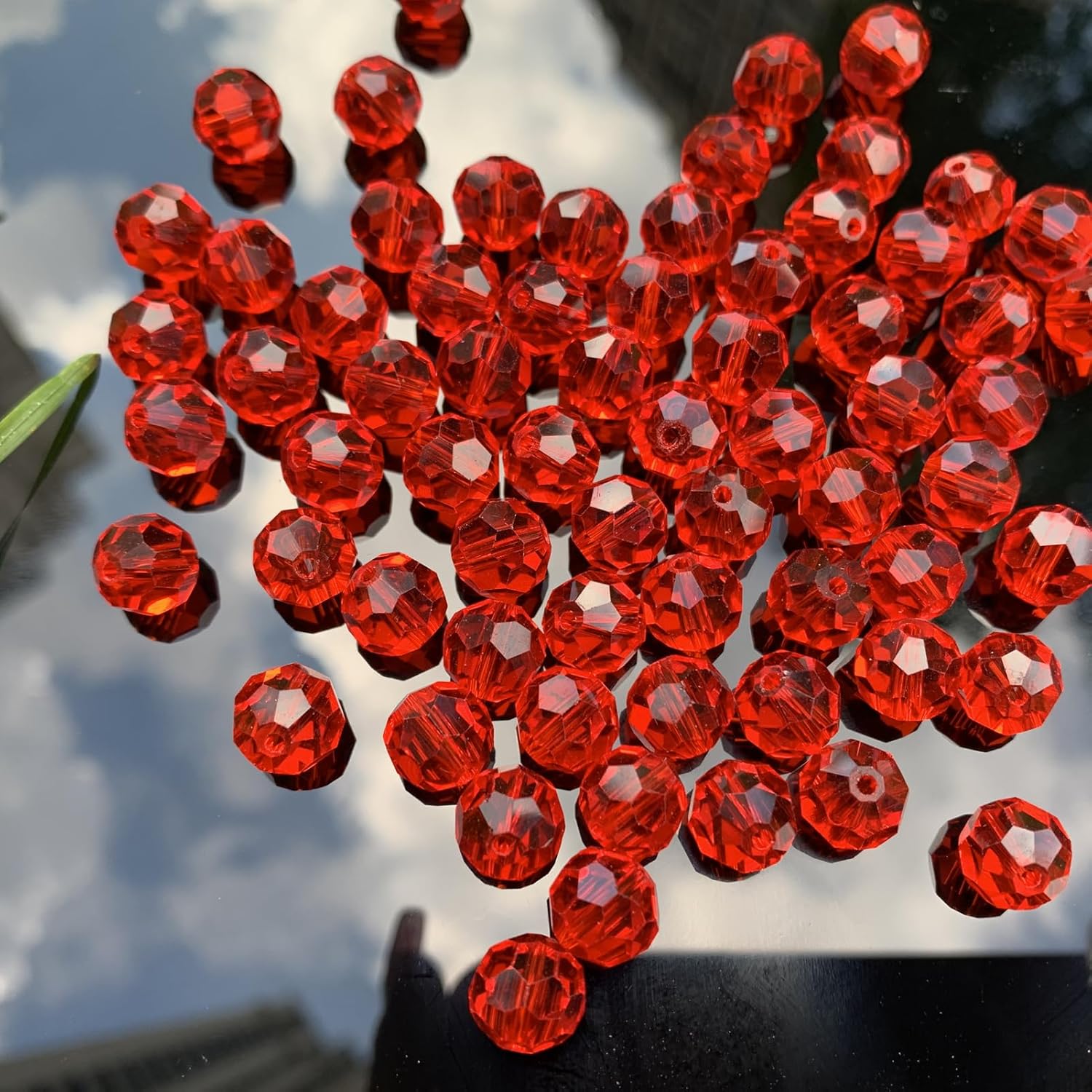 70 cuentas de vidrio de 0.394 pulgadas para hacer joyas, cuentas redondas de cristal de cristal, cuentas de cristal Rondelle facetadas para