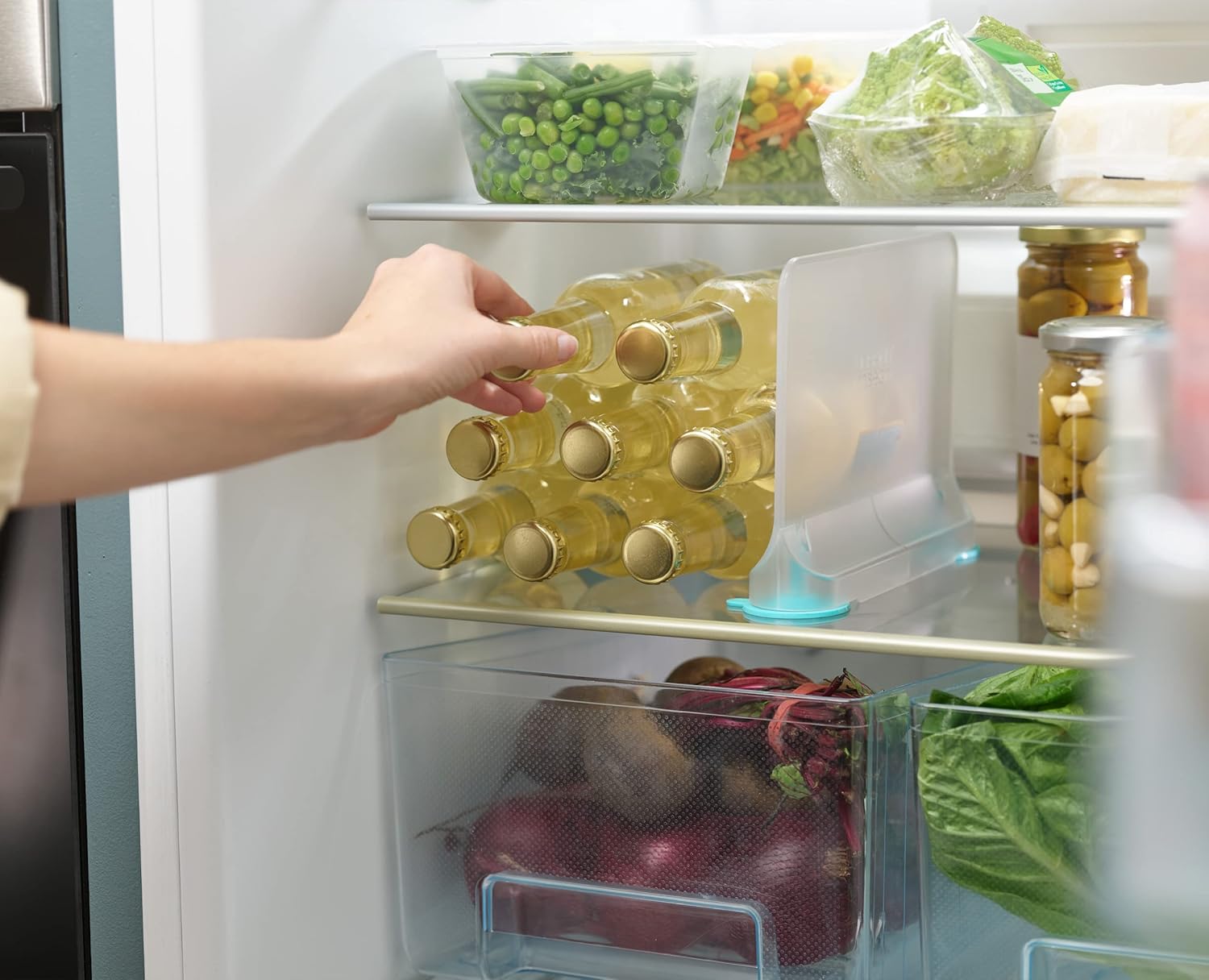Joseph Joseph FridgeStore – Cajón de almacenamiento debajo del estante, tamaño único, transparenteazul