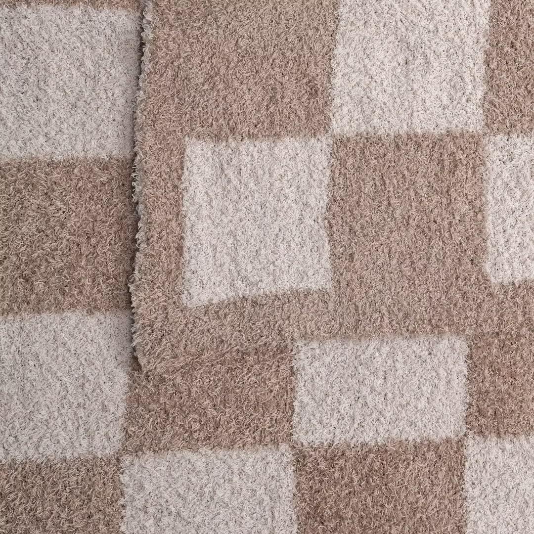 Manta mullida a cuadros de tablero de ajedrez, manta decorativa a cuadros súper suave, cálida y acogedora manta reversible para silla, sofá, cama,