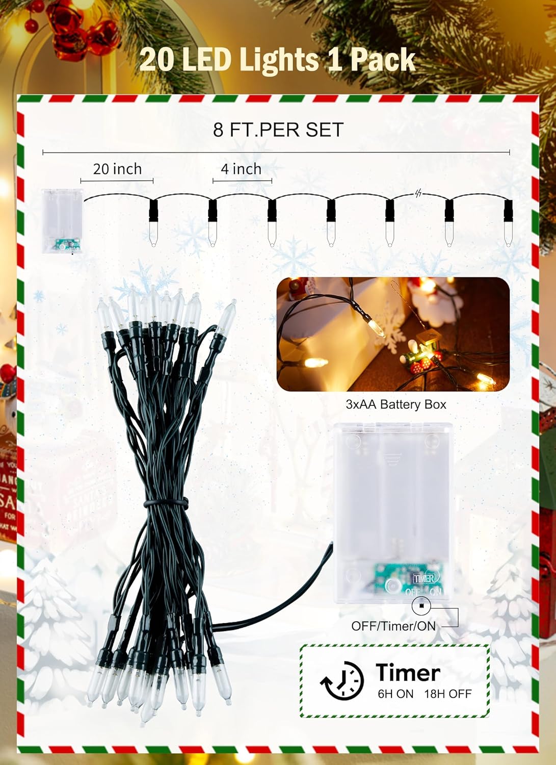 Brightown Mini bombillas de repuesto de Navidad, 150 unidades, 2.5 voltios, cristal transparente, incandescentes, para árbol de Navidad, decoración