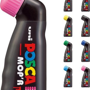 Uni Posca Mop’R Posca marcadores de pintura multicolor con punta redonda XXL de 0.118-0.748 in para cualquier superficie, fórmula no tóxica Uni Posca Mop’R Posca marcadores de pintura multicolor con punta redonda XXL de 0.118-0.748 in para cualquier superficie, fórmula no tóxica