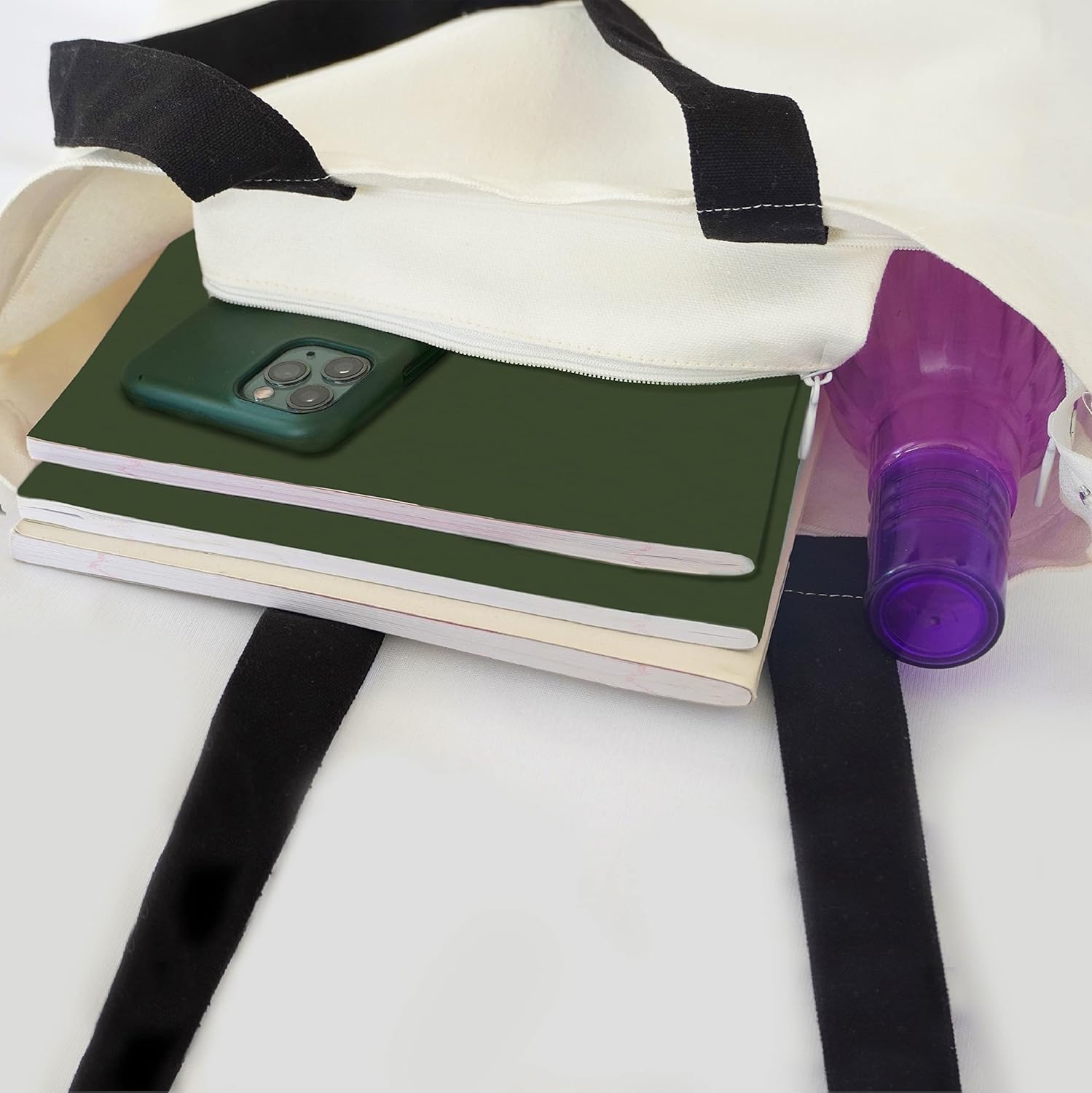 Diseño impreso de la bolsa de asas de algodón Silhoutte