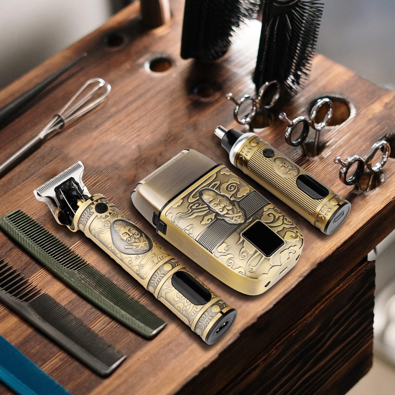 Karrte Kit de aseo profesional mejorado para hombres, maquinilla de afeitar eléctrica y recortadora de nariz, regalos para hombres