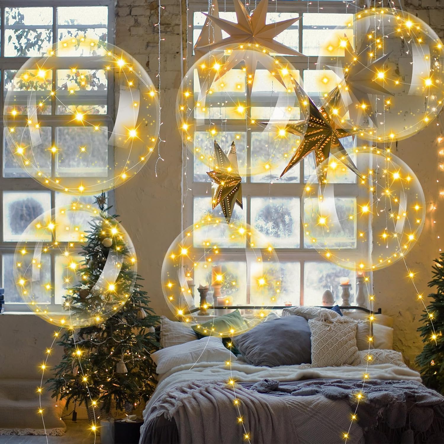 Paquete de 20 globos LED de 20 pulgadas y 24 pulgadas, globos iluminados transparentes, globos de Navidad brillantes Bobo globos de luz transparente