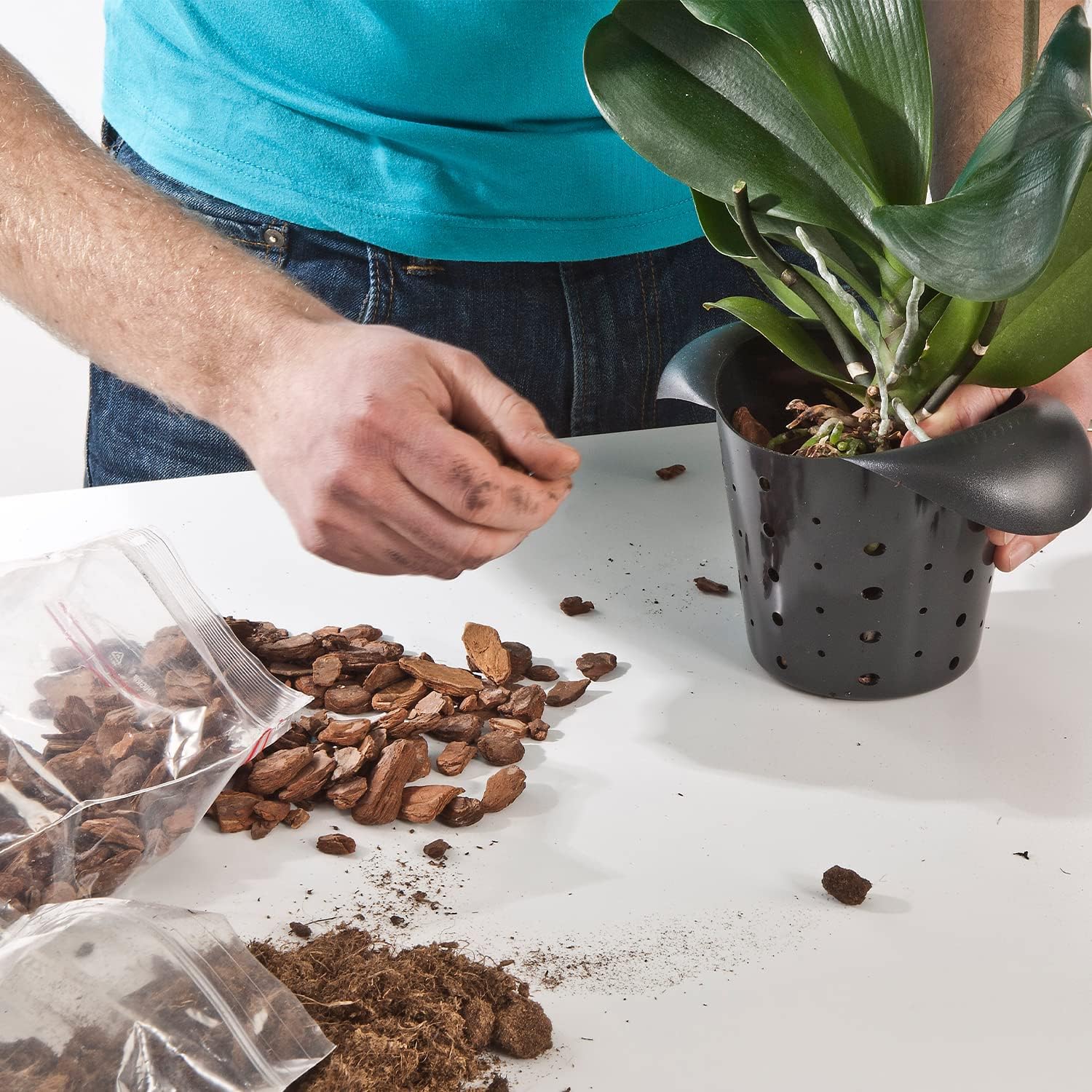 Doter Corteza orgánica para macetas de orquídeas de 10 cuartos de galón, trozos destacados para enmienda de suelo de jardín para el desarrollo