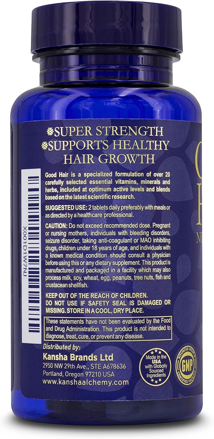 Kansha Alchemy Buen crecimiento del cabello (3 botellas) con bloqueador de DHT y biotina para un cabello más largo, más fuerte y saludable con ácido