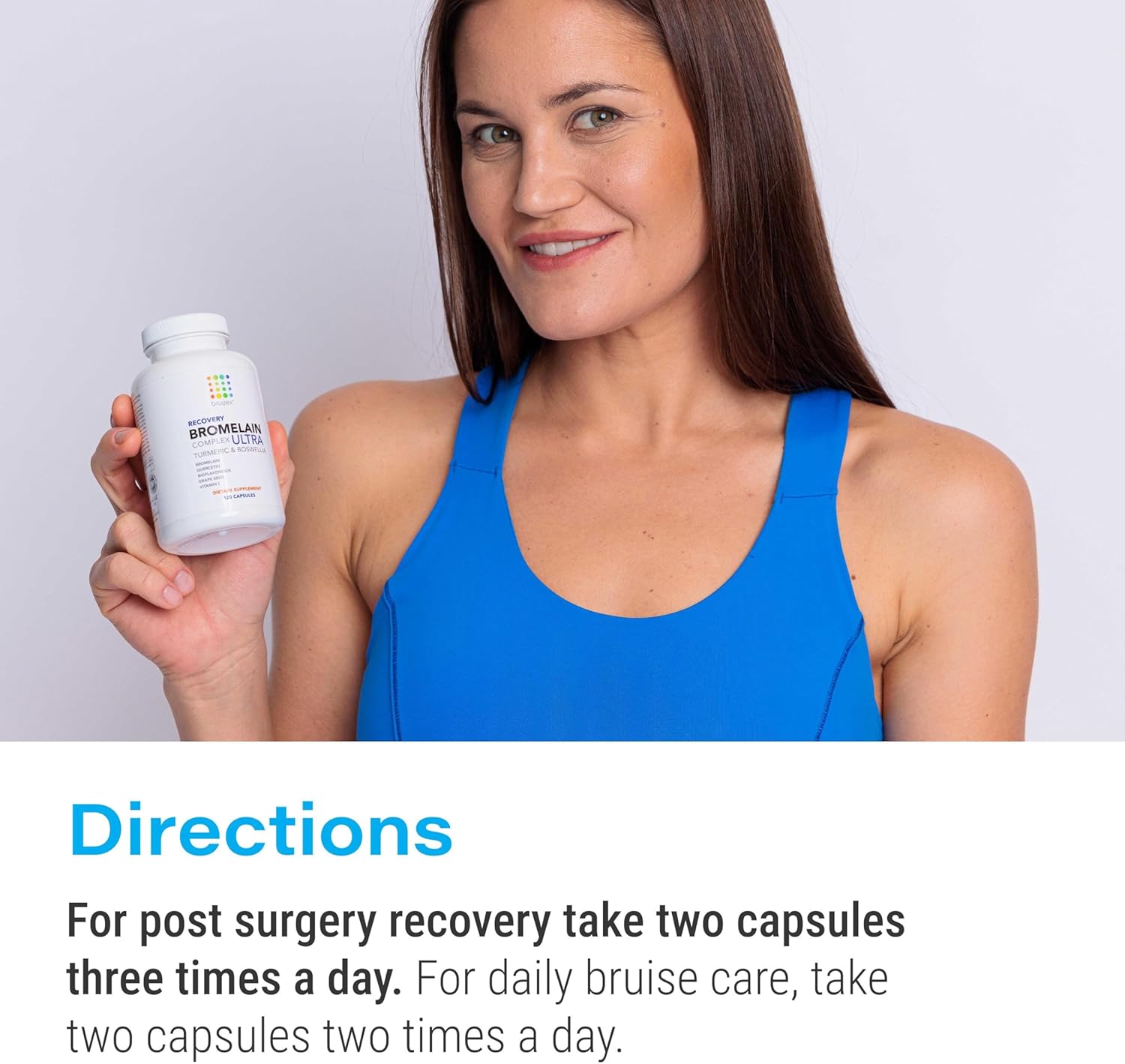 BRUIZEX Suplemento de alivio de moretones ultra bromelina y quercetina, 120 cápsulas  Suplementos de cirugía de piel moretonada, recuperación de