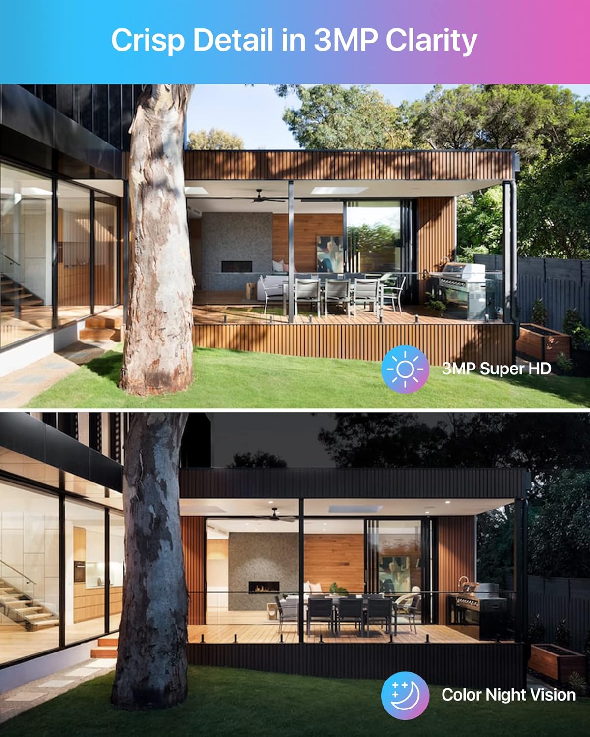 ZOSI ZG3023A – Cámara complementaria 2K, cámara IP WiFi enchufable de 3 MP para exteriores e interiores con fuente de alimentación, visión nocturna,