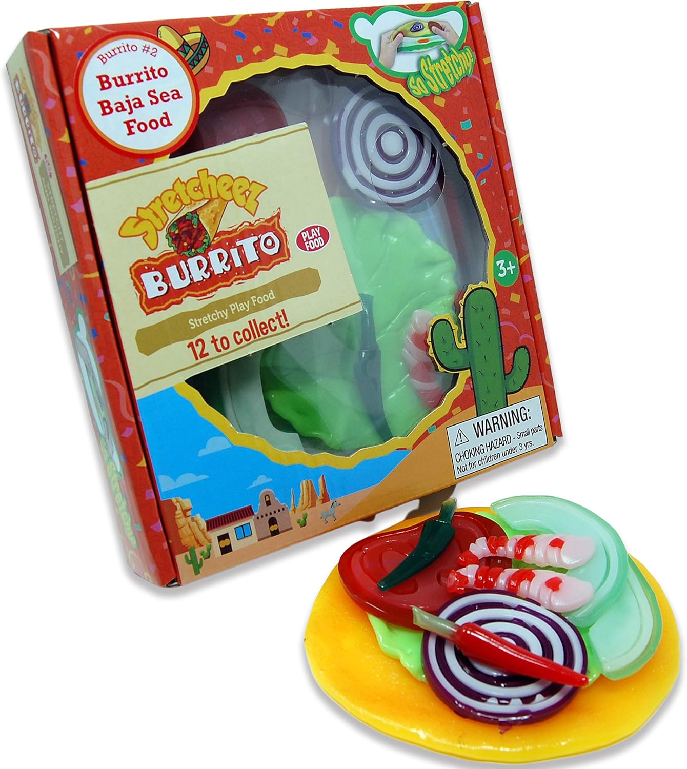 Stretcheez Burrito  Comida de juego para niños  Alimentos y coberturas elásticos  Mezcla y combina  Colecciónalos todos  Funciona con cocinas de