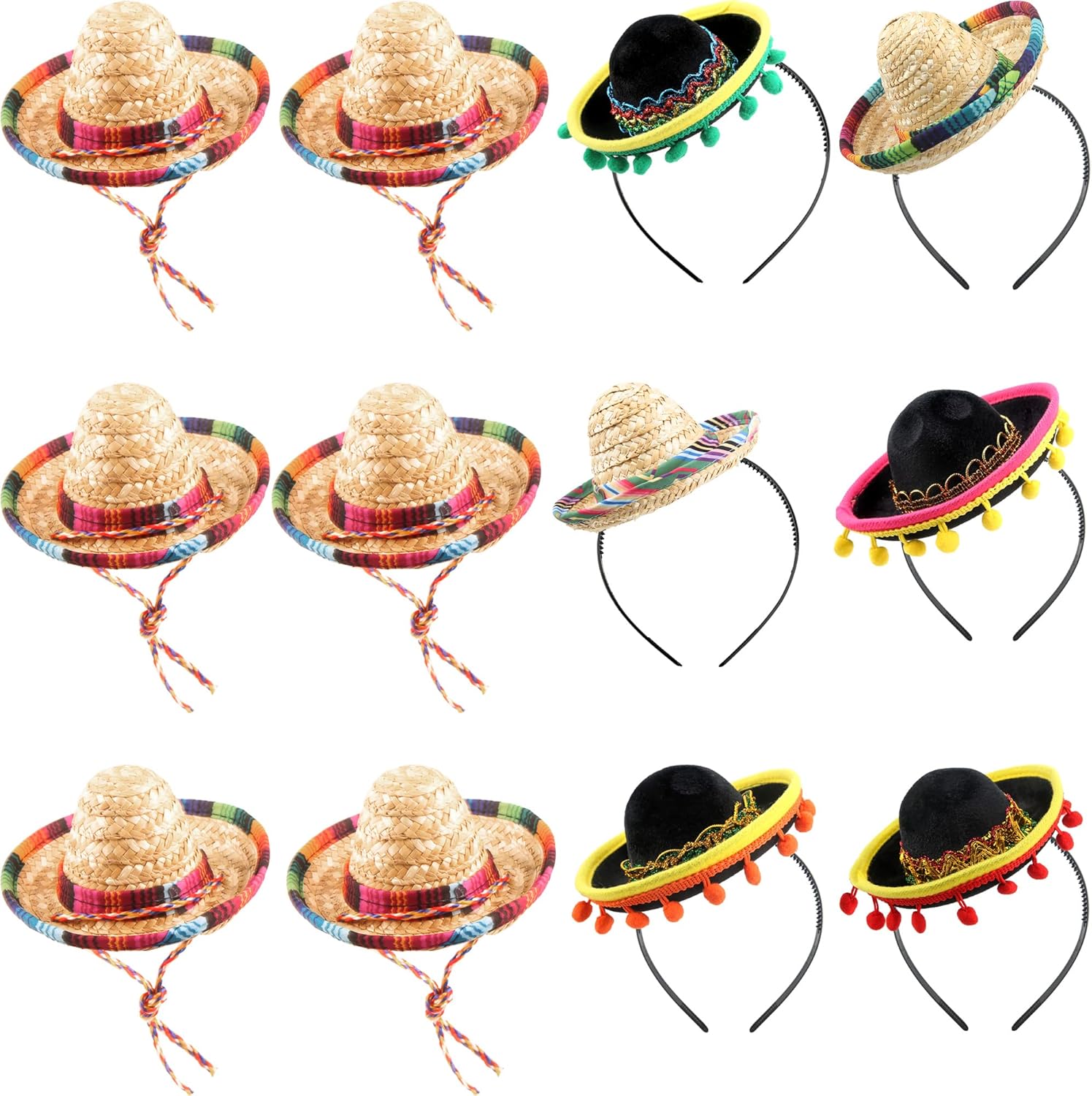 Cagemoga 12 diademas mexicanas para niños, adultos, perros, mascotas