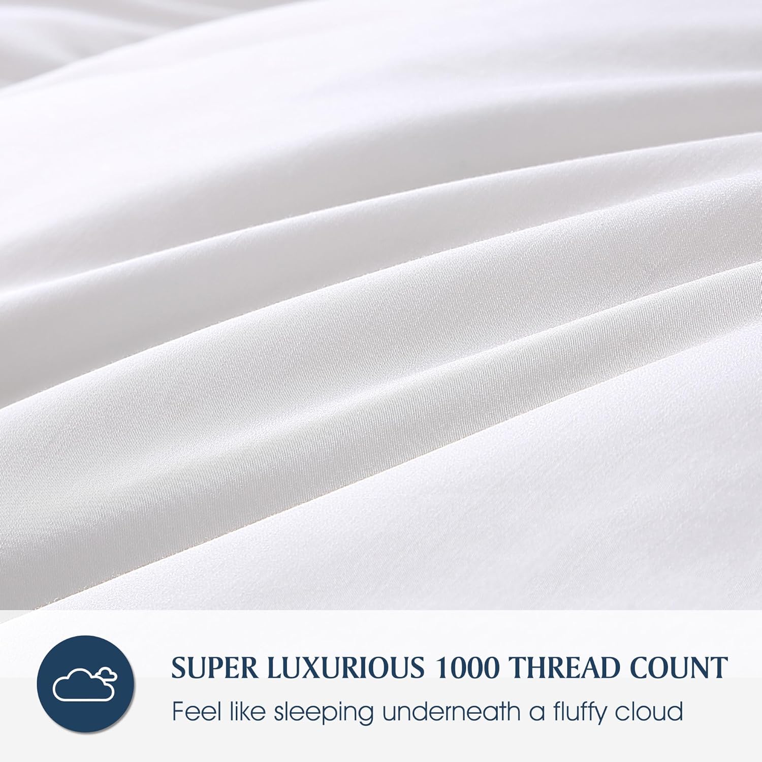 Blue Ridge Home Fashions Edredón de plumón alternativo Comforloft de algodón egipcio de 1000 hilos, tamaño matrimonialqueen, blanco