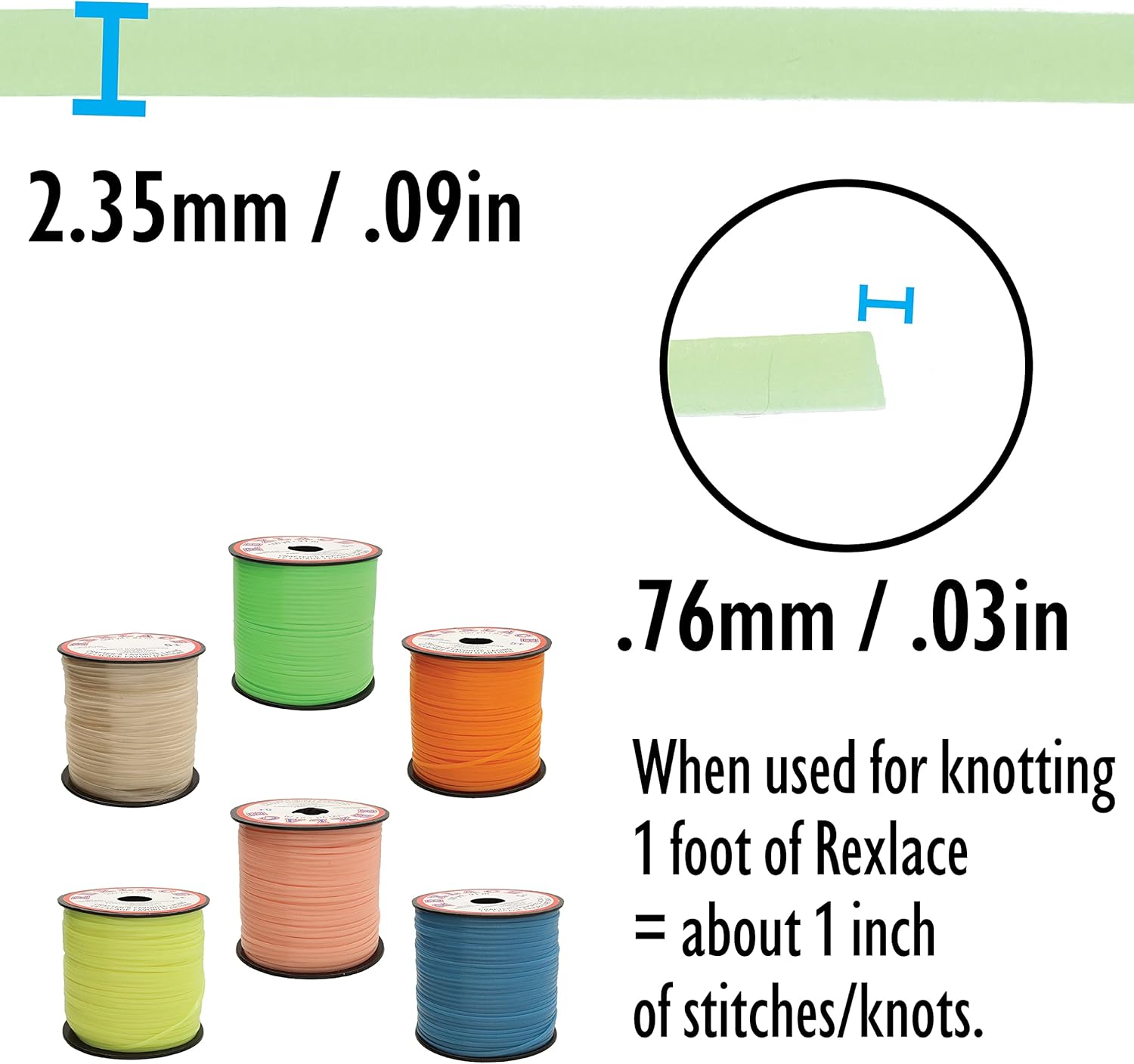 Rexlace – Cordones planos de plástico, sin látex, no tóxicos, mezcla de colores brillantes, mezcla de 6 colores surtidos, 332 pies de ancho x 132