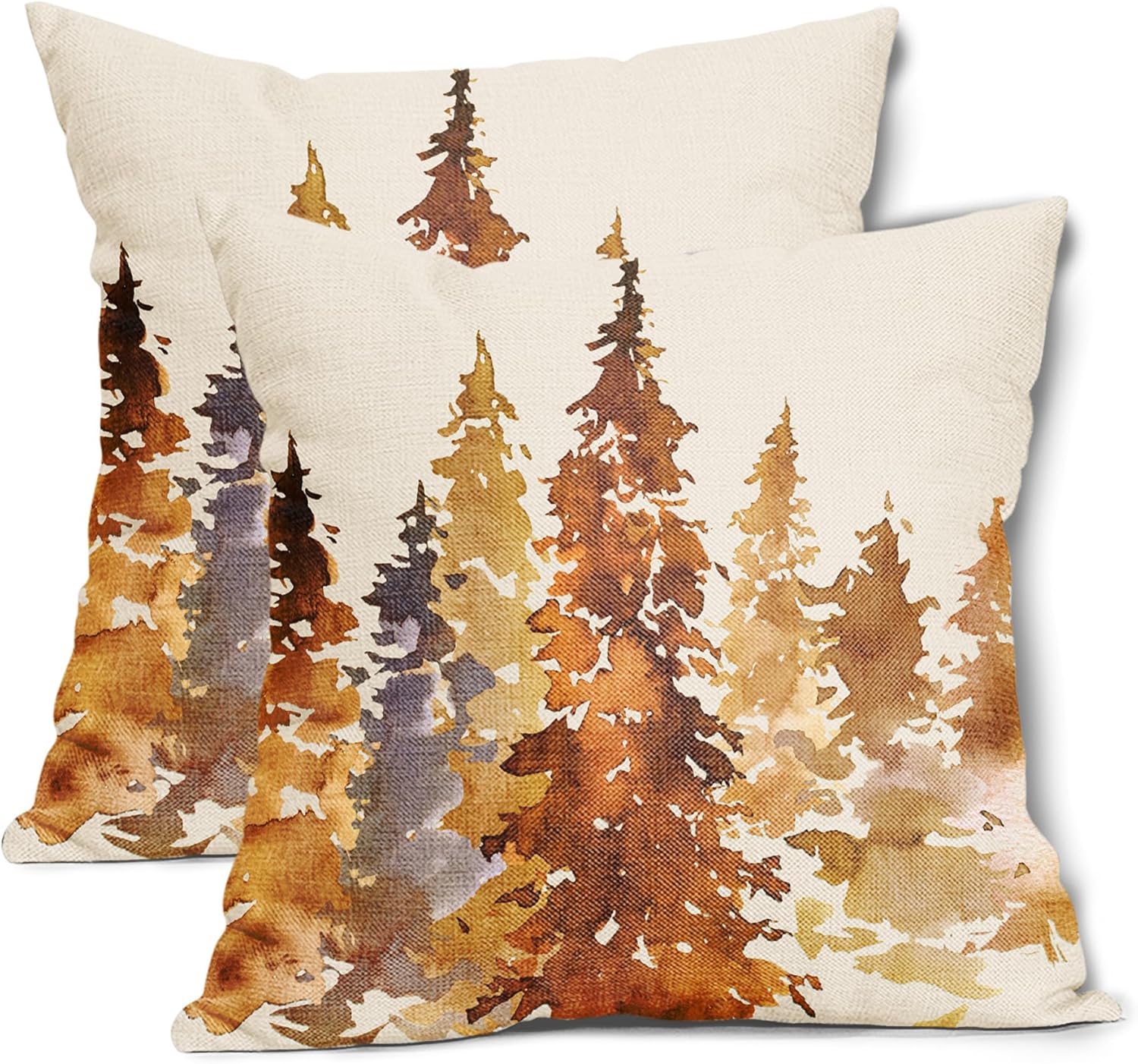 Juego de 2 fundas de almohada de árbol otoñal naranja quemado de 16 x 16 pulgadas  16.0 x 16.0 in., fundas decorativas de otoño con temática de