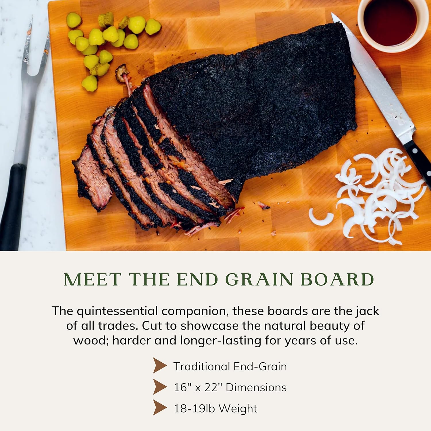 Maple End Grain Cutting Board – Premium, Hand Crafted End Grain Wood Cutting Board for Kitchen – Butcher Block – Handmade Cutting Board (Large)