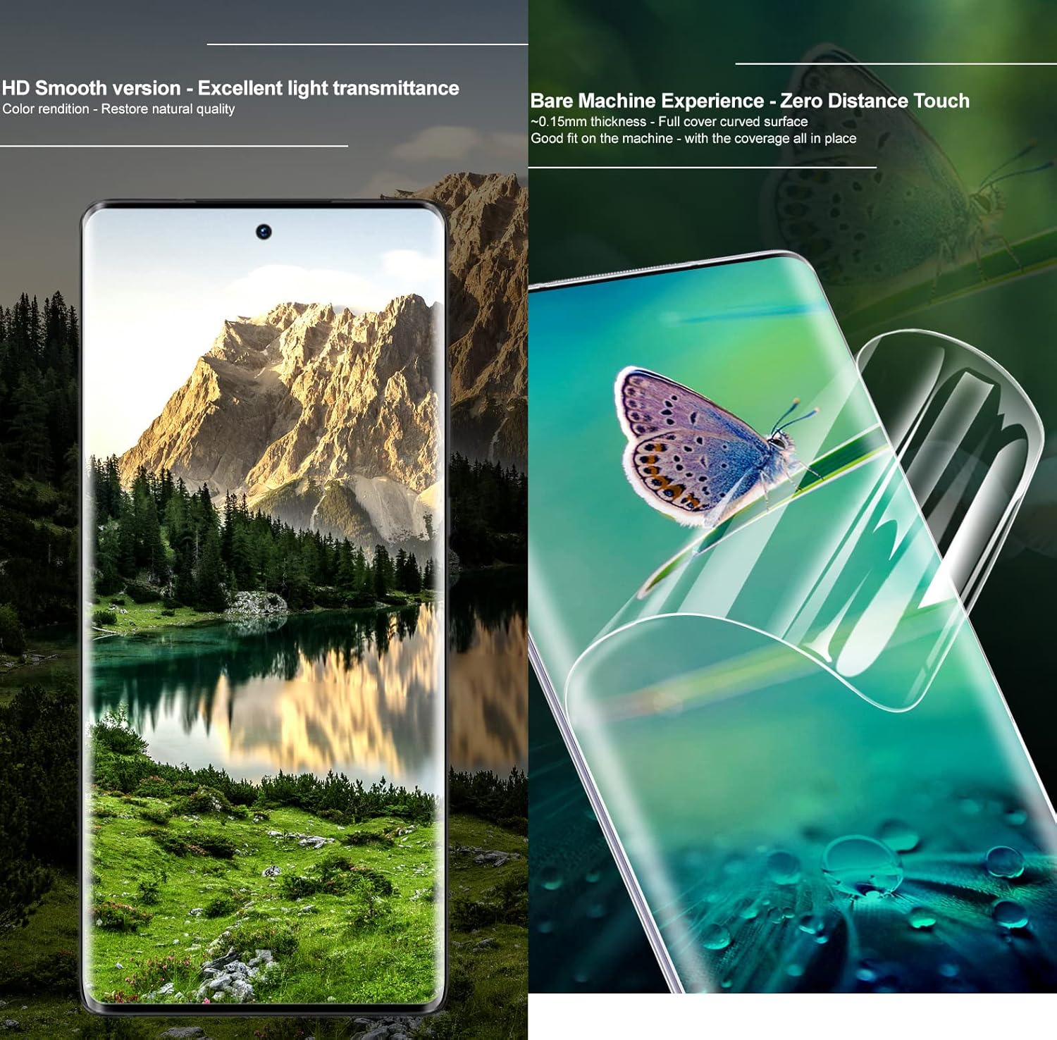 Protector de pantalla frontal flexible para Motorola Moto G 5G 6.7 “Película de hidrogel 3D transparente TPU sensible al tacto Desbloqueo de huellas