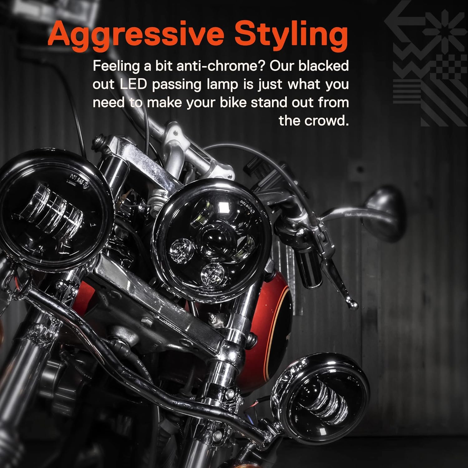 TRUE MODS – 2 luces LED Osram de 4.5 pulgadas para Harley antiniebla acabado negro 6,500 K 2,880 lúmenes Luz antiniebla de paso de motocicleta para
