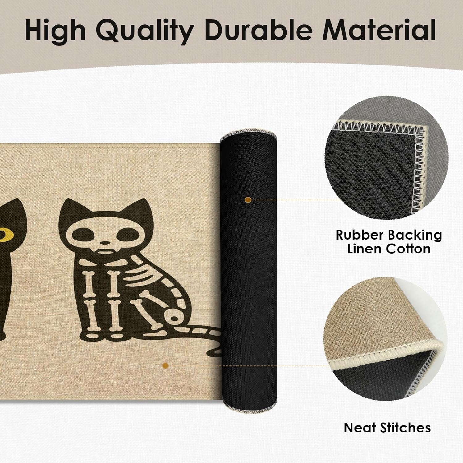 Tapete para puerta de gato, tapete de bienvenida con diseño de calavera, bonito tapete para puerta delantera, tapete para entrada interior y