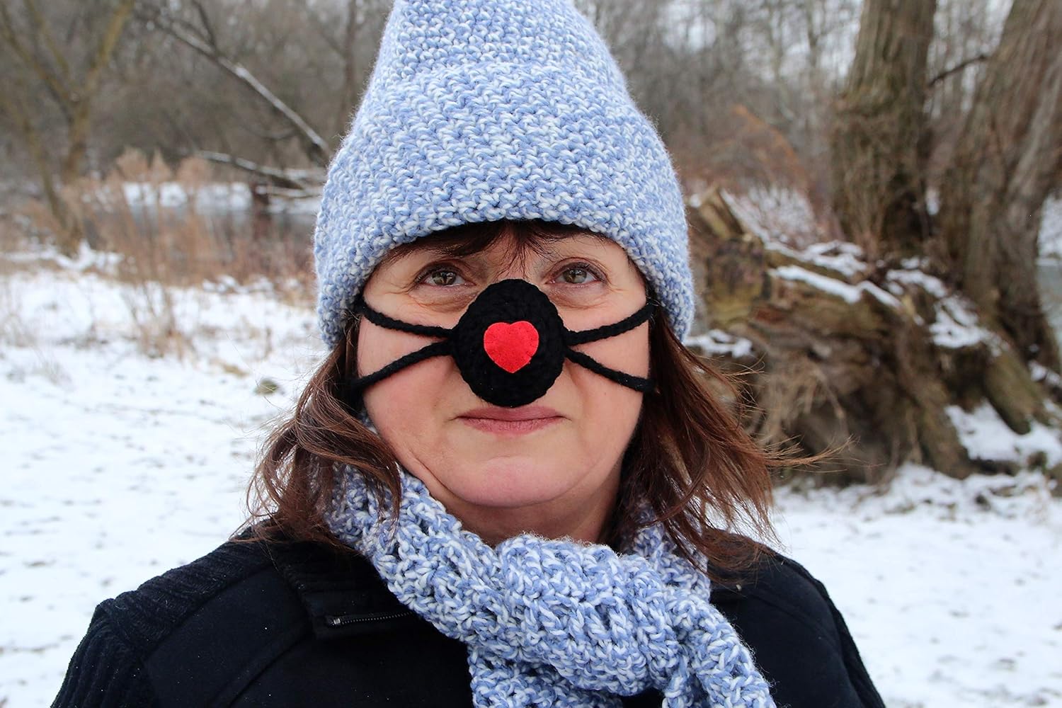 Crochet Sweetheart Nose Warmer – Great Christmas, Valentines, Anniversary, Birthday Gift for Him or Her