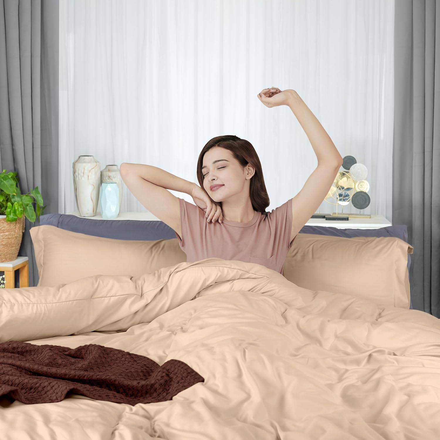 Utopia Bedding Juego de funda de edredón de tamaño individual  1 funda de edredón con 1 funda de almohada  Funda de edredón de 2 piezas con cierre