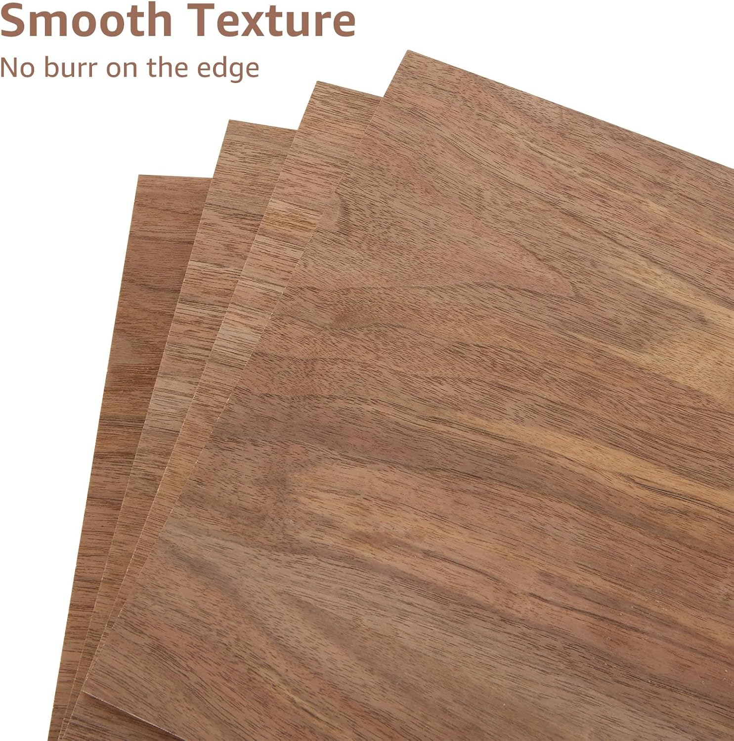 Paquete de 4 contrachapados de nogal de 12 x 12 pulgadas, madera de nogal de 15 pulgadas para manualidades, madera contrachapada de 0.197 in de
