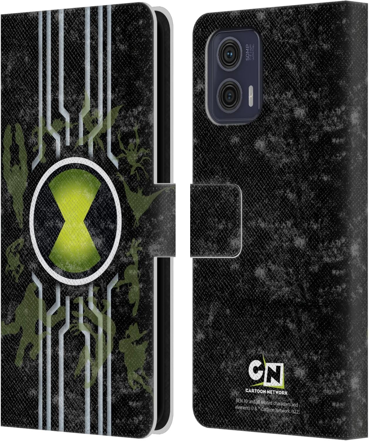 Head Case Designs Officially Licensed Ben 10 Alien Force Omnitrix Graphics Leather Book Wallet Case Cover Compatible with Motorola Moto G73 5G