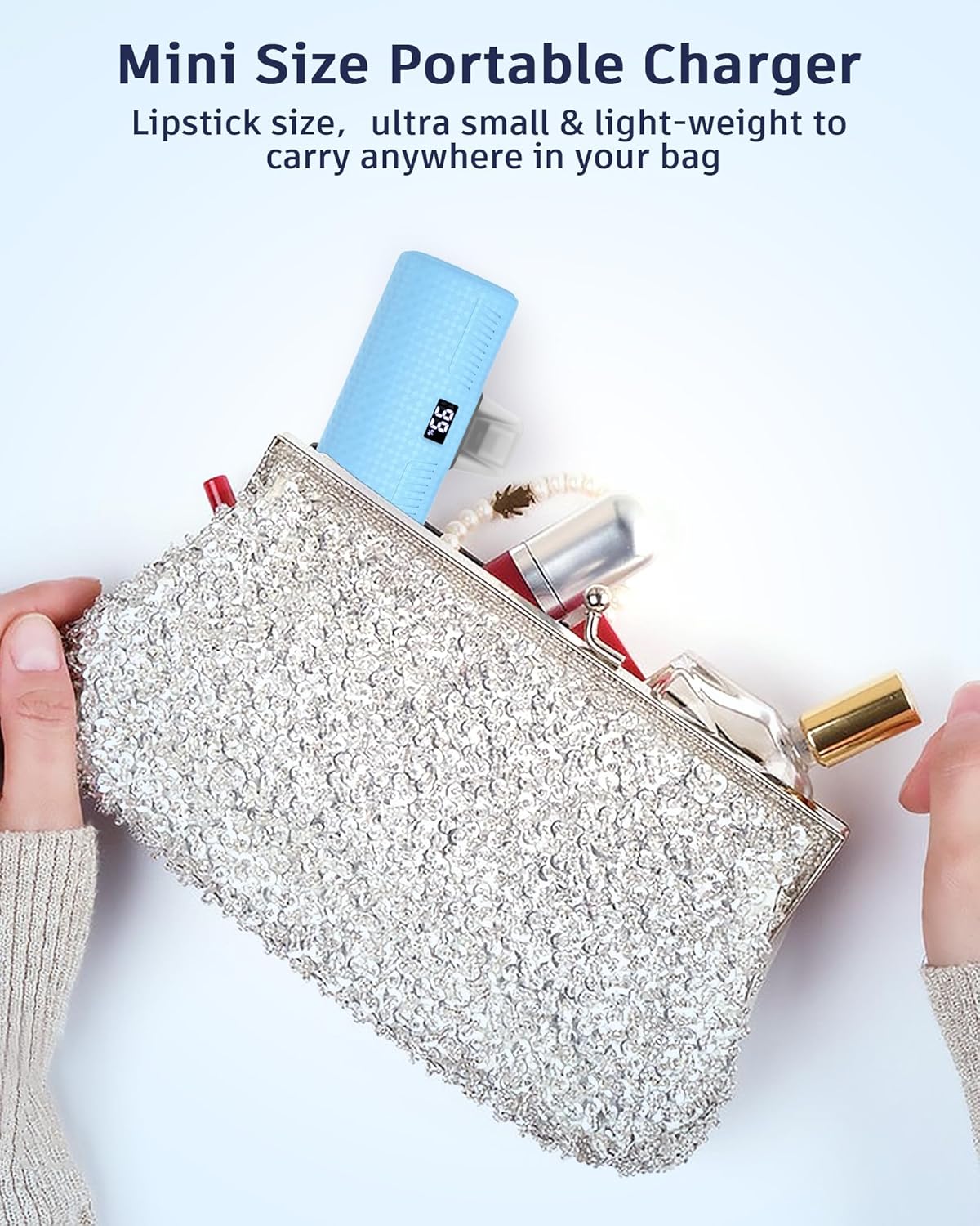 GIN FOXI Cargador portátil con certificación MFI para iPhone, potente 22 W PD de carga rápida, pantalla digital inteligente mejorada de 5000 mAh