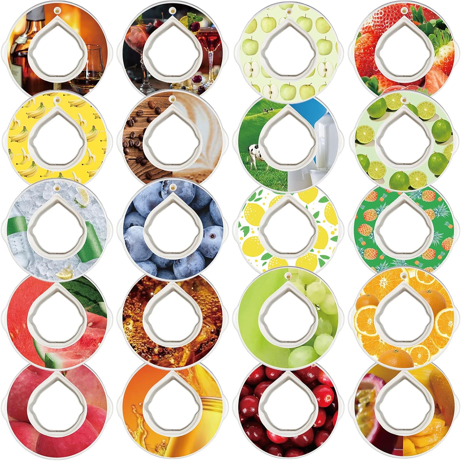 Paquete de 20 cápsulas de sabor a botella de agua, cápsulas de sabor con fragancia para accesorios de sabor de agua, cápsulas herméticas seguras con