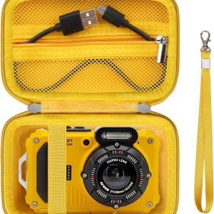 Funda protectora rígida para cámara digital Kodak PIXPRO WPZ2, resistente e impermeable, funda de viaje con bolsillo de malla con cremallera para Funda protectora rígida para cámara digital Kodak PIXPRO WPZ2, resistente e impermeable, funda de viaje con bolsillo de malla con cremallera para