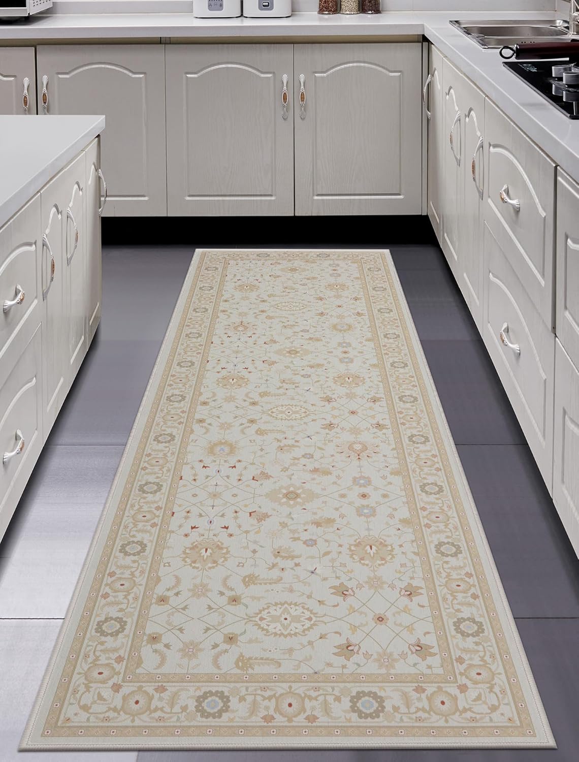 MaxRugrs Alfombra de cocina para pasillos de 2 x 6 pies, sin arrugas, lavable a máquina, resistente a las manchas, antideslizante, tapete con parte