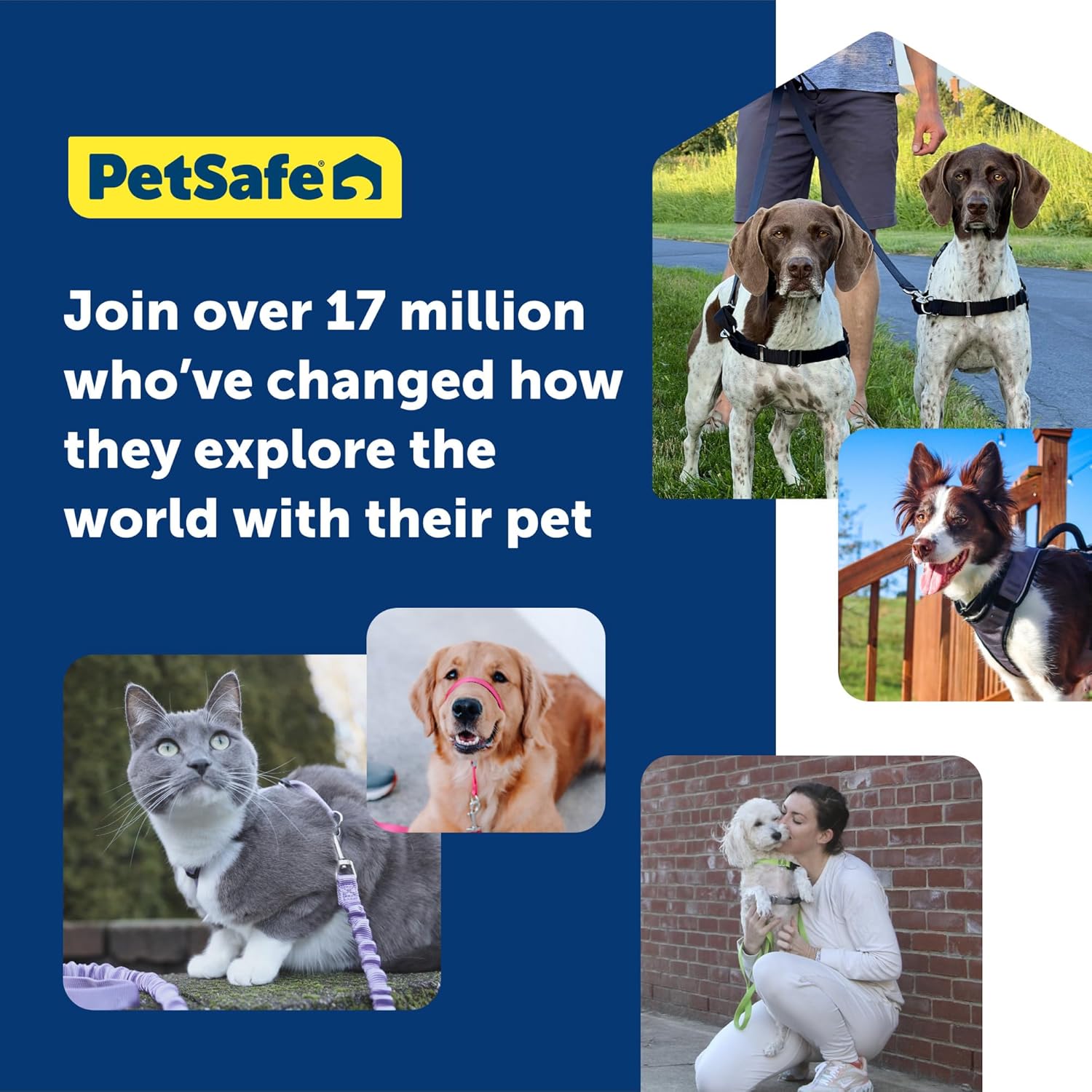 PetSafe Deluxe Easy Walk – Arnés de adiestramiento anti tirones para perros, con anillo en D, arnés reflectante para mejor visibilidad y cómodo