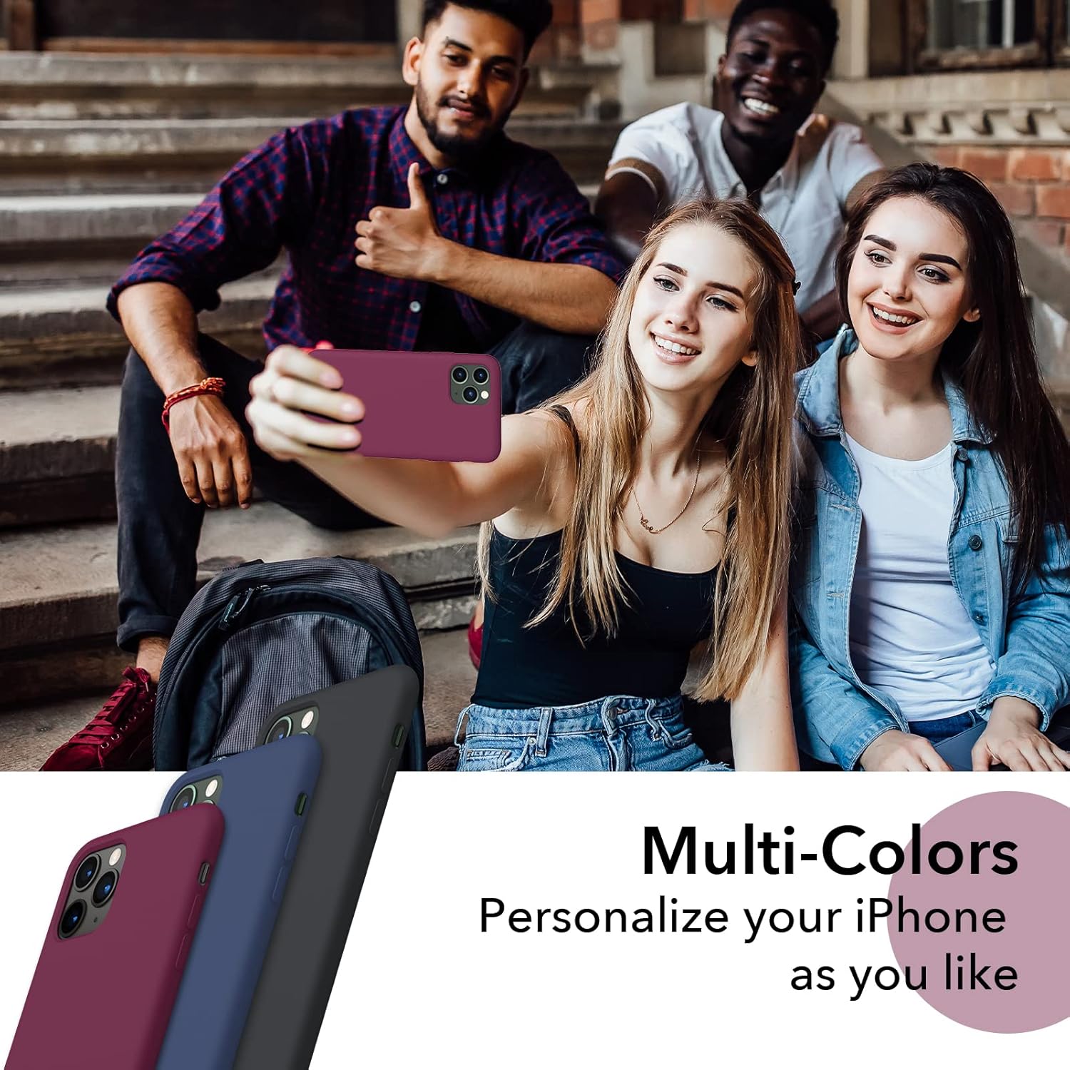 ORNARTO Funda de silicona líquida para iPhone 11 Pro Max (2019) de 6.5 pulgadas, goma de gel de silicona líquida suave y delgada