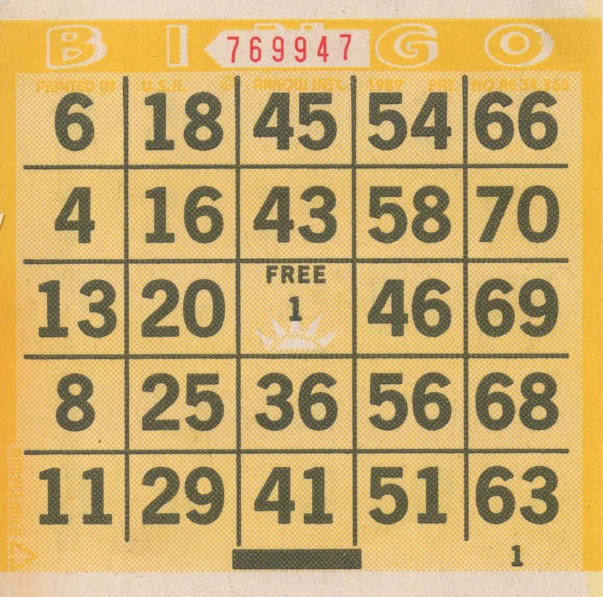 Tarjetas de papel de bingo – 1 tarjeta por hoja, 1000 hojas por paquete