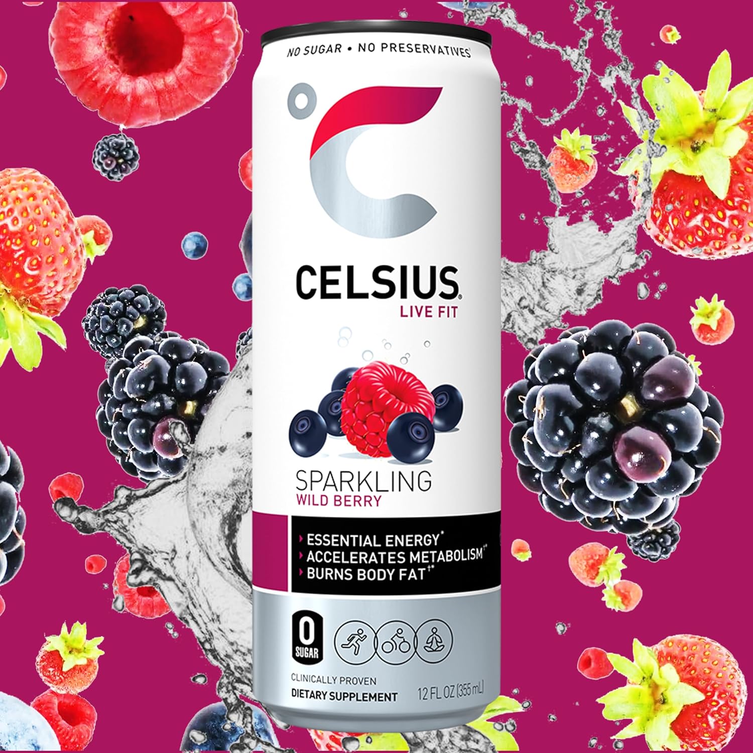 Celsis Sparkling Essential – Surtido de bebidas energéticas sin azúcar ni conservantes, 12 onzas líquidas, latas delgadas surtidas variadas, paquete