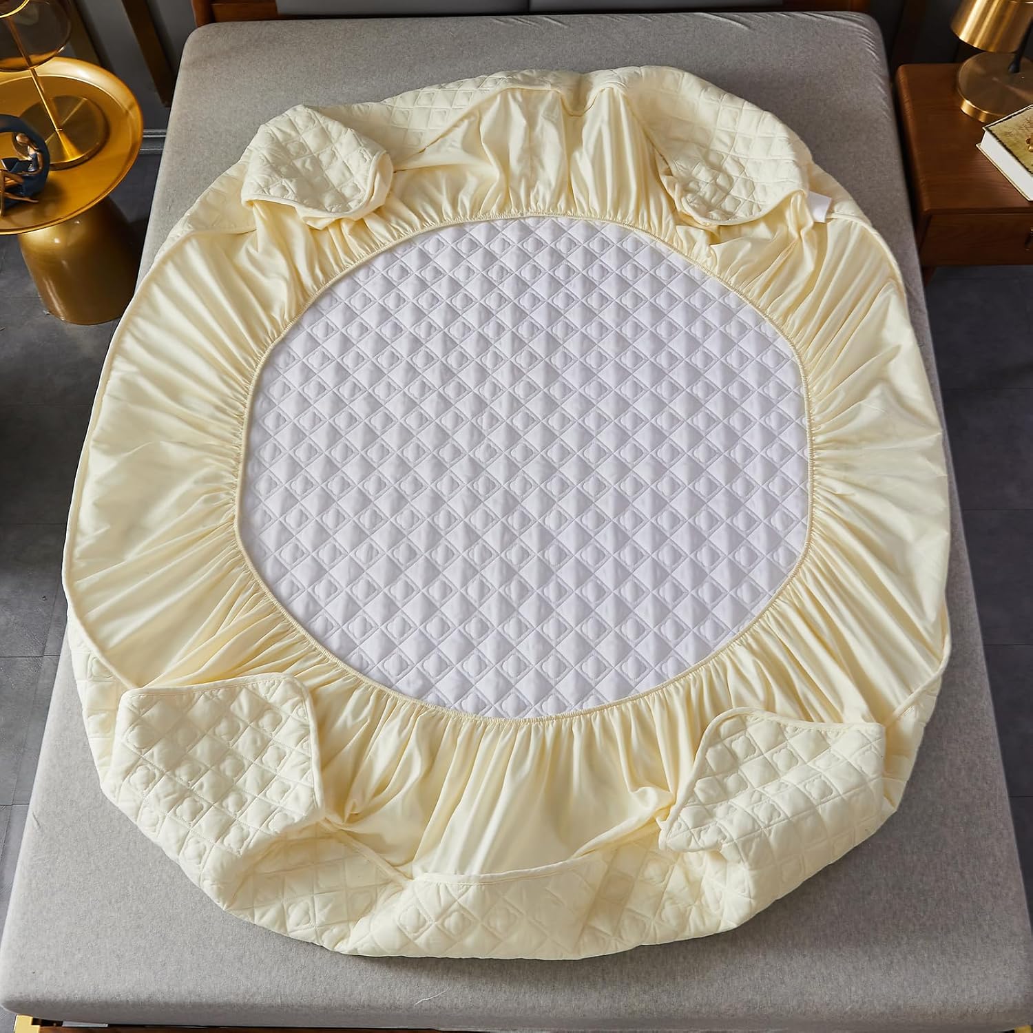 Sábana bajera ajustable de tamaño Queen con fundas de almohada, sábana bajera de bolsillo profundo, cálida para invierno, transpirable,