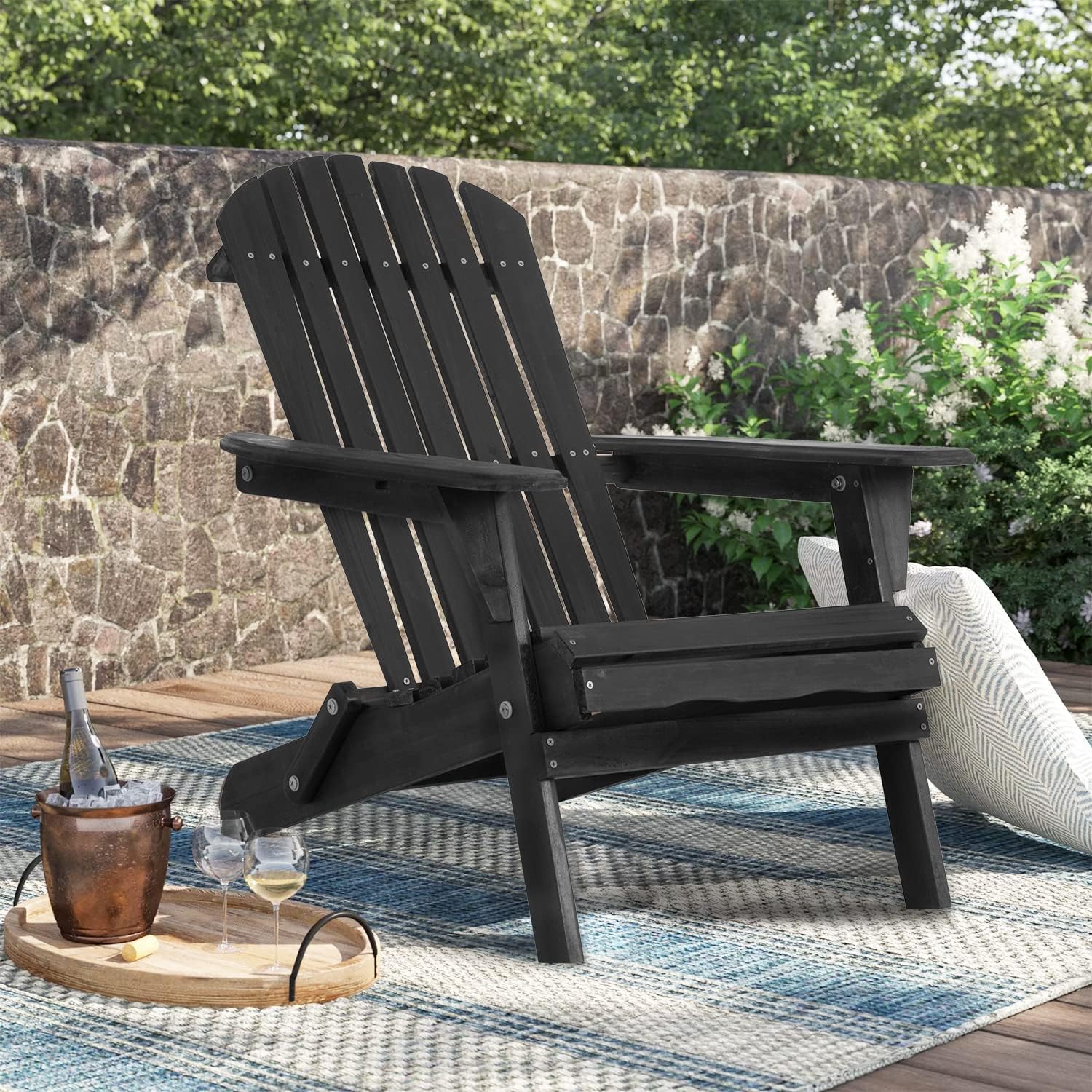 BIQWBIC Silla plegable Adirondack, silla de césped resistente a la intemperie, sillas modernas para fogatas al aire libre, sillas para patio,