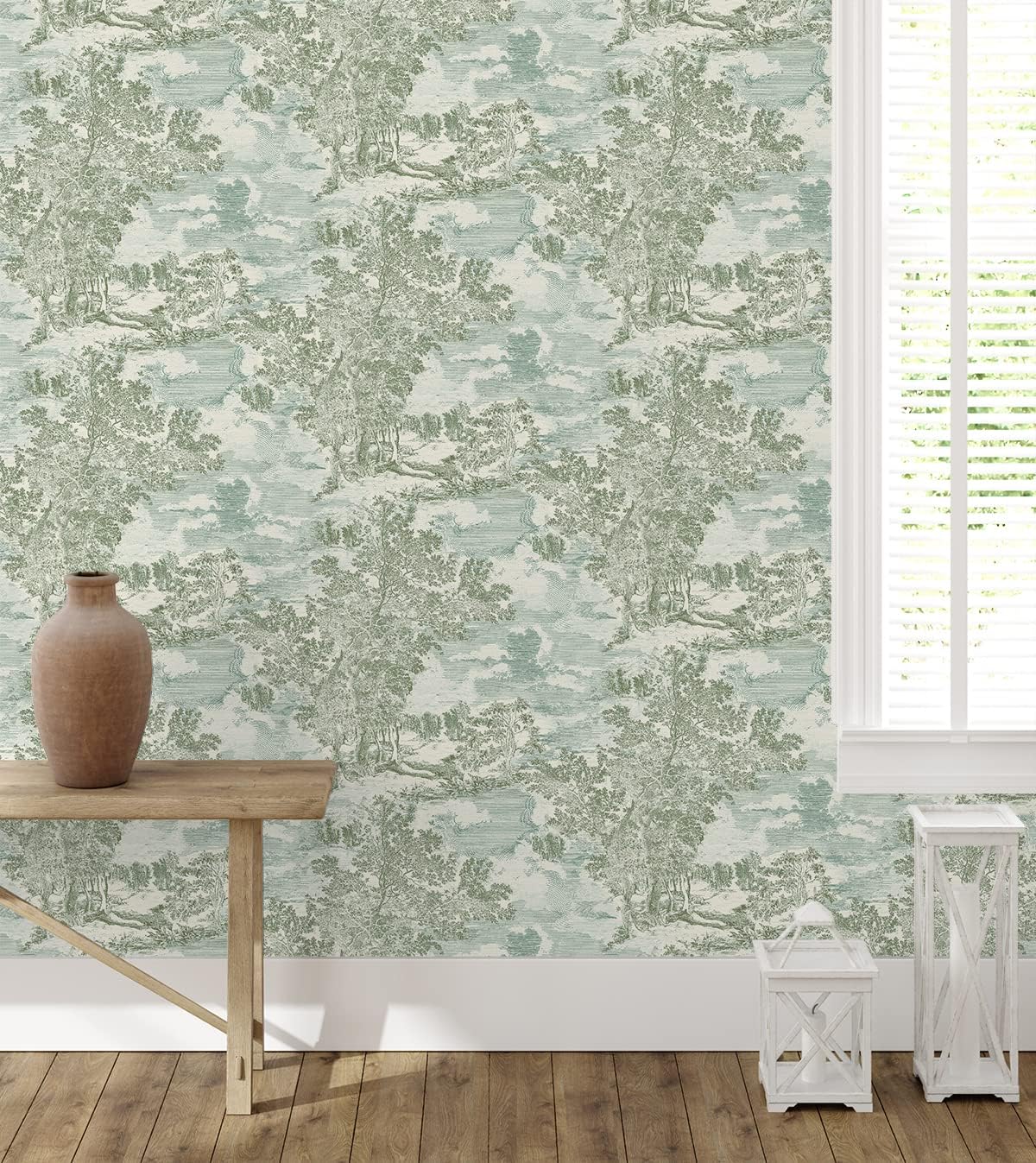 Papel tapiz autoadhesivo para dormitorio, tocador, cocina, autoadhesivo, vinilo, cobertura de 30.75 pies cuadrados (colección de escenas serenas,
