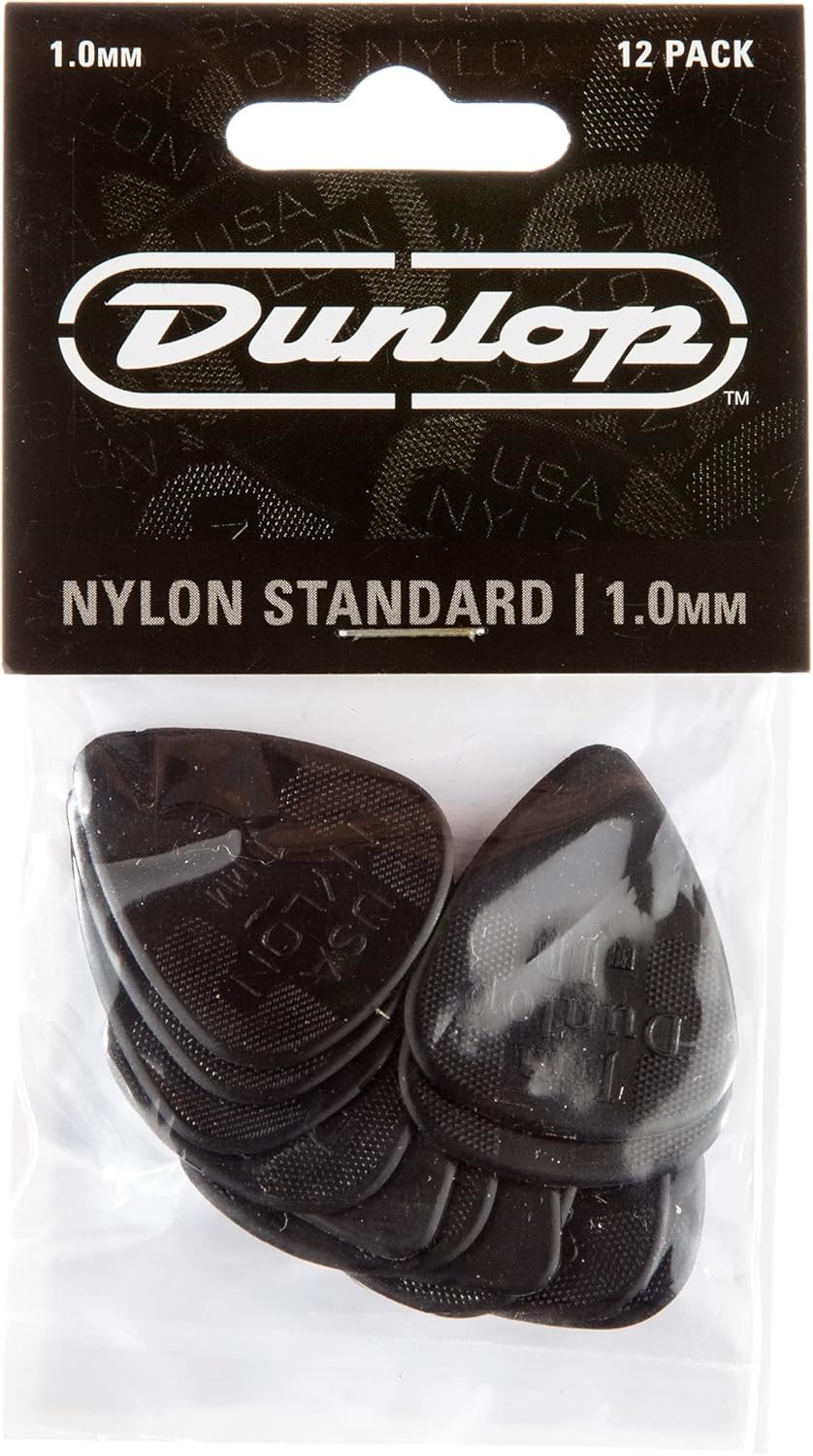 JIM DUNLOP 44P100 – Púas de guitarra estándar de nailon de 0.039 pulgadas, paquete de 12