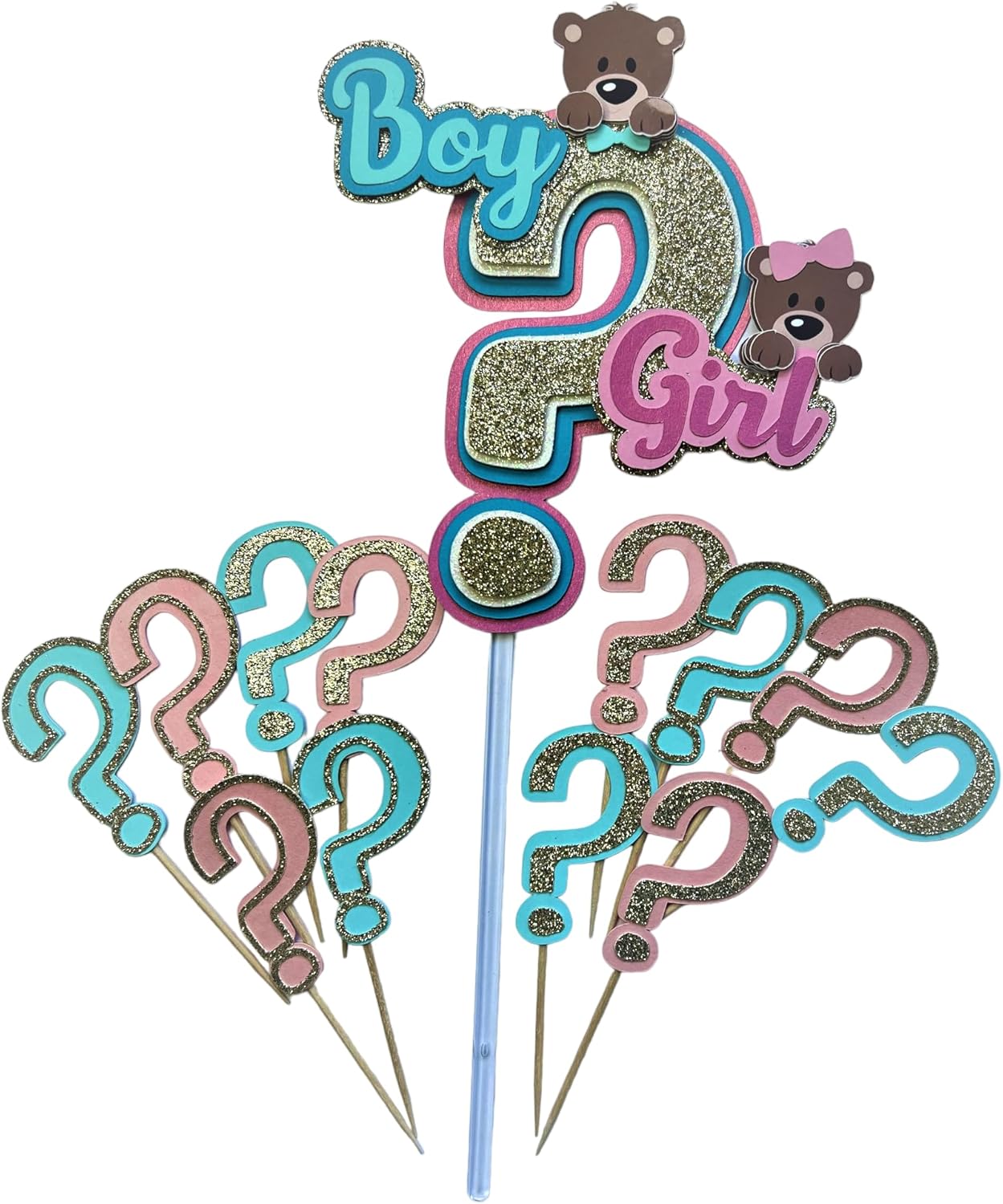 Decoración para tartas de revelación de género, decoración de pastel para niño o niña, decoración para pastel de baby shower, revelación de género