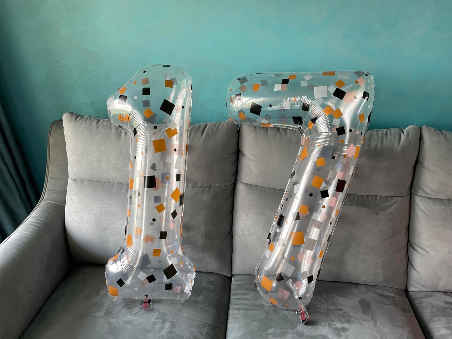 Inconsered Globo digital de película de aluminio de 40 pulgadas, color es fragmento transparente, número 1. adecuado para fiestas de cumpleaños,