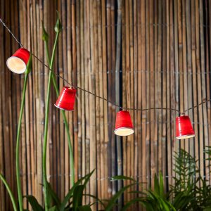 Lights4fun, Inc. – Guirnalda de luces rojas de 9 pies con pilas, 20 LED, decoración de fiesta universitaria para interiores Lights4fun, Inc. – Guirnalda de luces rojas de 9 pies con pilas, 20 LED, decoración de fiesta universitaria para interiores