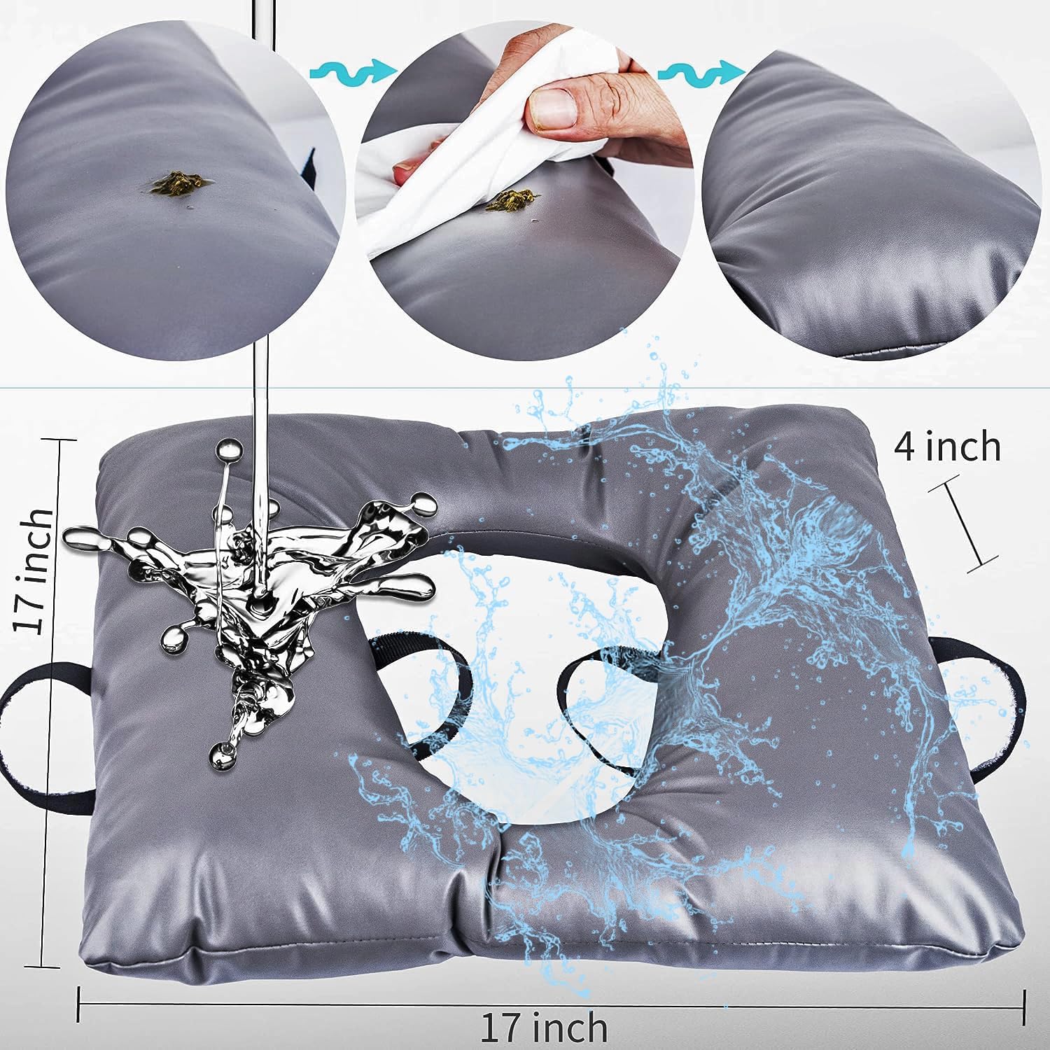 Cojín de asiento para mesita de noche, ajuste universal, cojín de asiento cómodo para ancianos, funda de asiento suave para asiento de inodoro,
