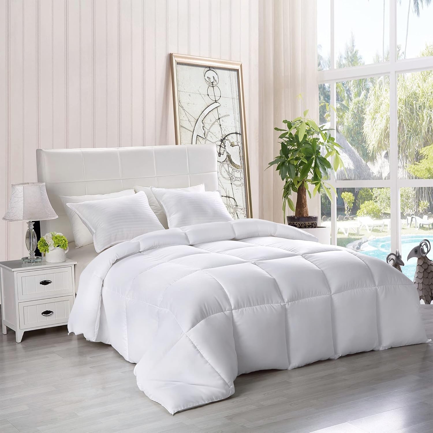 Utopia Bedding – Edredón para todo el año, 8.82ozm, edredón de plumón alternativo ultrasuave, relleno de fibra siliconada de felpa, con cuadros