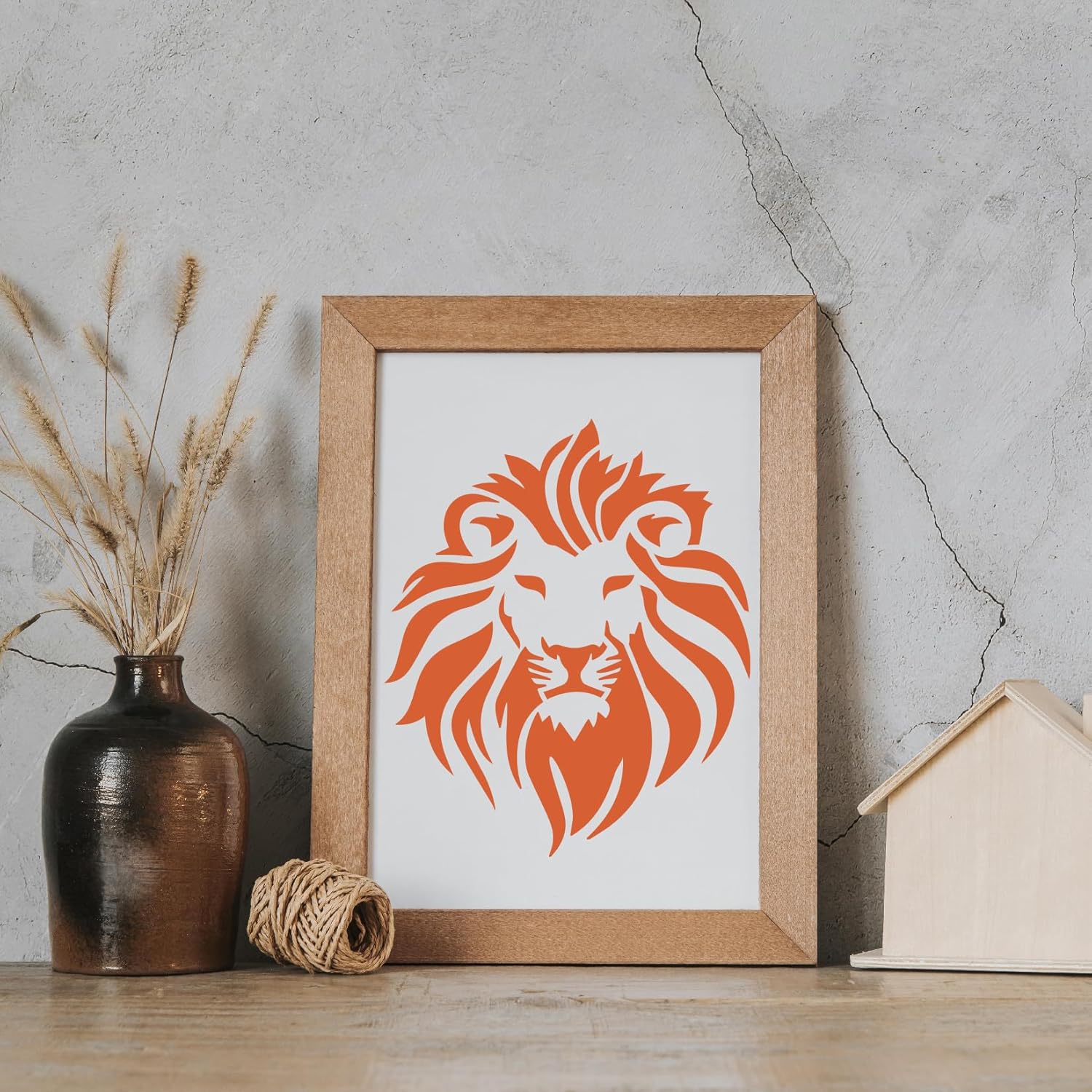 yhslmh Plantillas de tigre de león para pintar sobre madera, plantilla reutilizable de pintura en aerosol de animales para niños, manualidades,