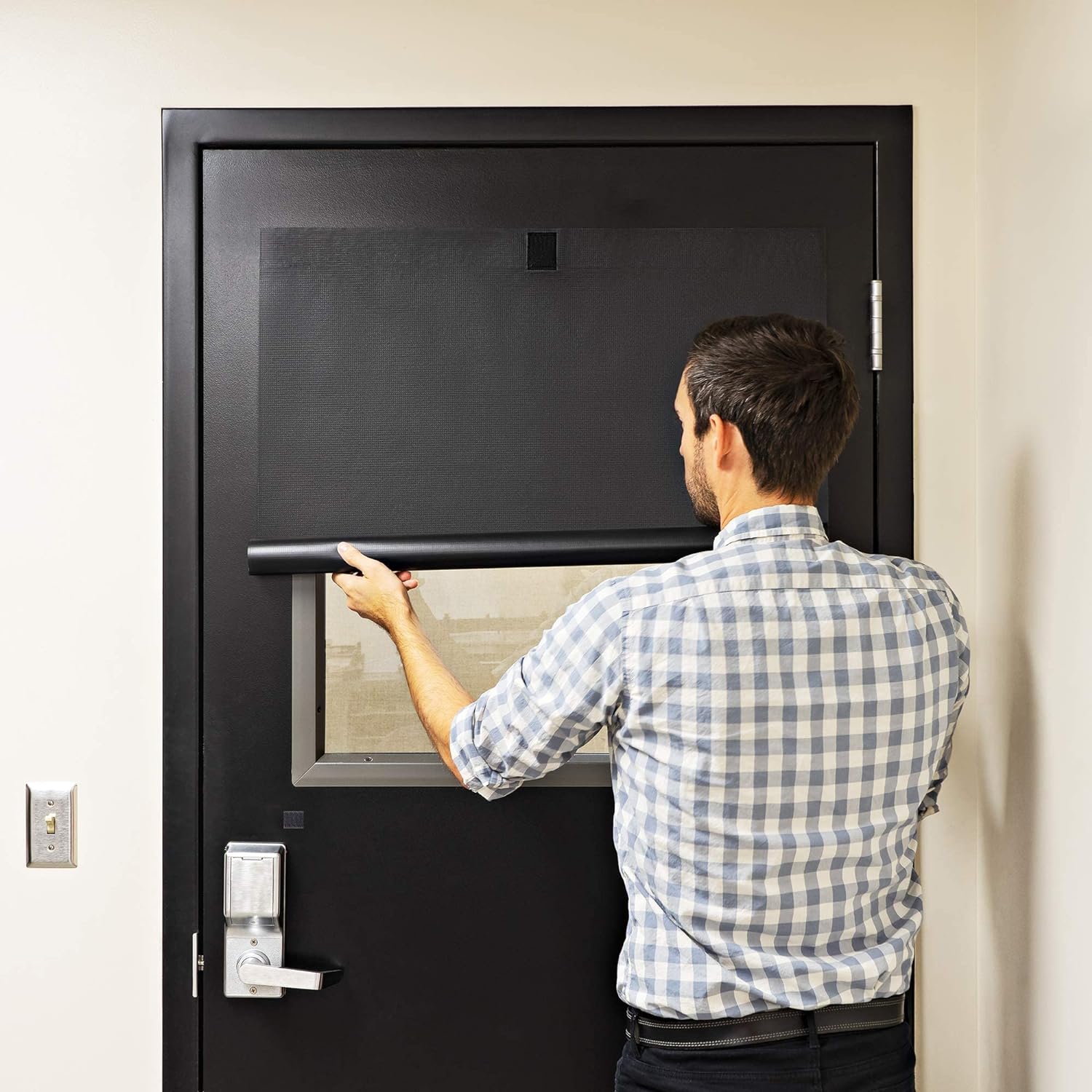 ALP – Persianas opacas para ventanas y puertas. Tela de vinilo de próxima generación. Persianas patentadas y fáciles de limpiar. Tamaño