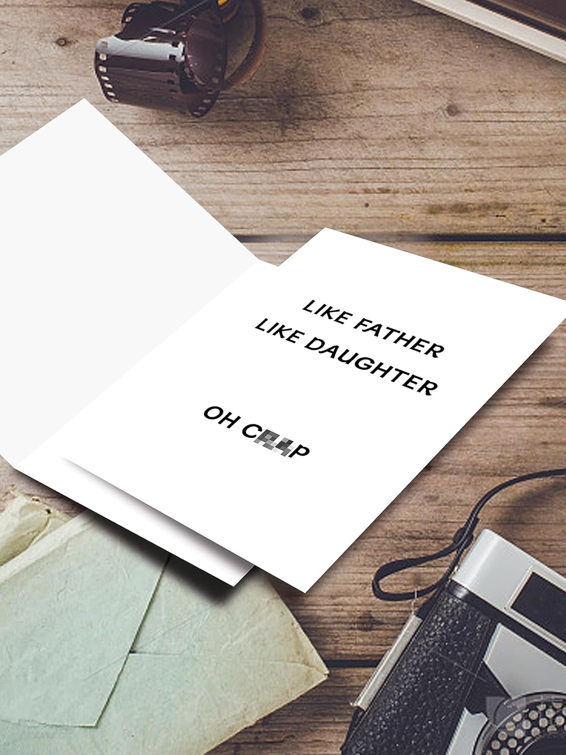 SIMSONN Tarjeta de cumpleaños para padre, divertida tarjeta del día del padre de hija, tarjeta de cumpleaños humorística para papá, como padre como
