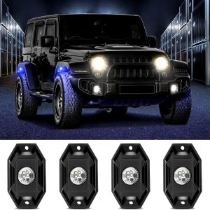 Underglow Kit para coche LuminShack LED Rock Light 4 Pods LED Subderglow Kit de luz de neón IP68 impermeable para camiones, todoterreno, ATV, UTV, Underglow Kit para coche LuminShack LED Rock Light 4 Pods LED Subderglow Kit de luz de neón IP68 impermeable para camiones, todoterreno, ATV, UTV,