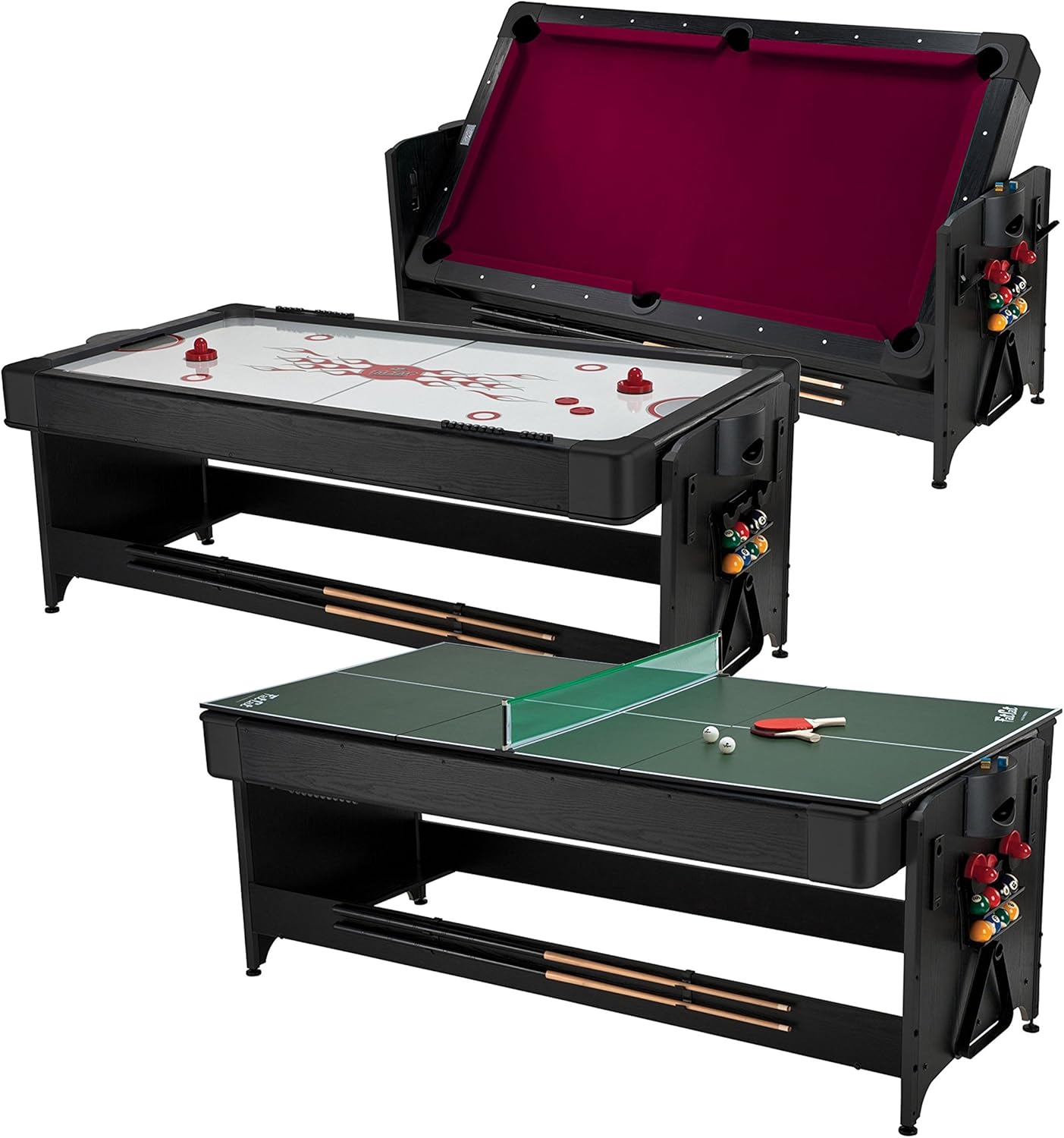 Fat Cat Mesa de juego original 3 en 1, 7 pies Pockey