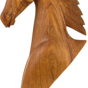 G6 Collection Estatua de madera tallada a mano con cabeza de caballo, estatua hecha a mano, hecha a mano, decoración del hogar, figura decorativa G6 Collection Estatua de madera tallada a mano con cabeza de caballo, estatua hecha a mano, hecha a mano, decoración del hogar, figura decorativa