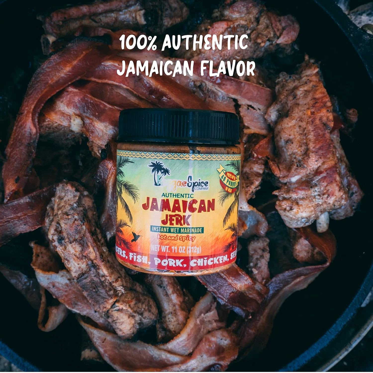 Reggae Spice Jamaican Jerk Marinade  Salsa de condimento húmedo auténtica de 60 segundos para cocinar carnes  Sin gluten, vegana y apta para dieta