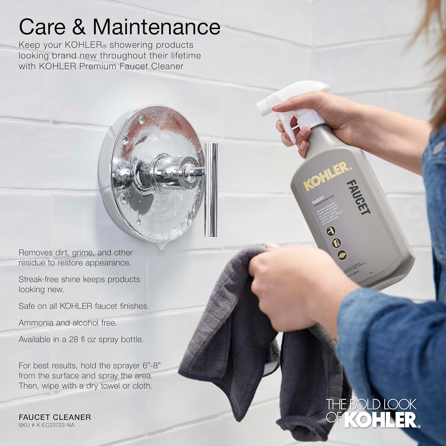 Kohler T27044-4-CP Occasion Rite-Temp embellecedor de válvula de ducha con desviador y manilla de palanca, cromo pulido